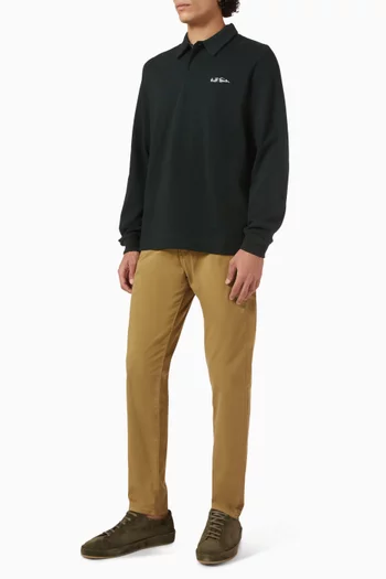 تي شيرت بولو مطرز بشعار الماركة قطن