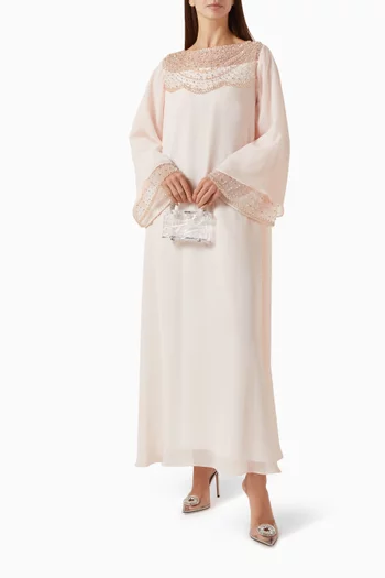 Scalloped Crystal-embellished Maxi Dress