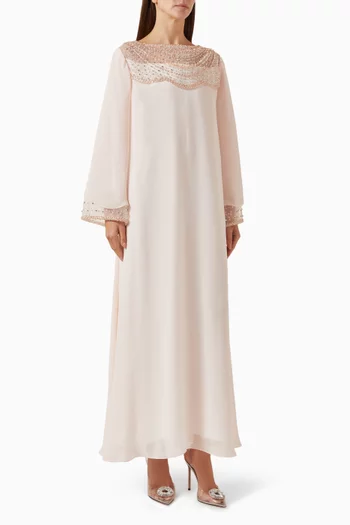 Scalloped Crystal-embellished Maxi Dress