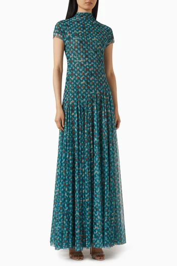 Baklava Maxi Dress in Tulle Lycra