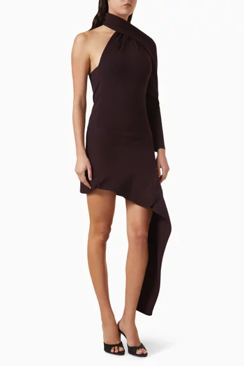 Asymmetric Mini Dress in Viscose Blend