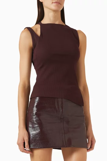 Oblique 90's Rib Top in Cotton Blend