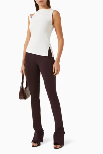 Oblique 90's Rib Top in Cotton Blend