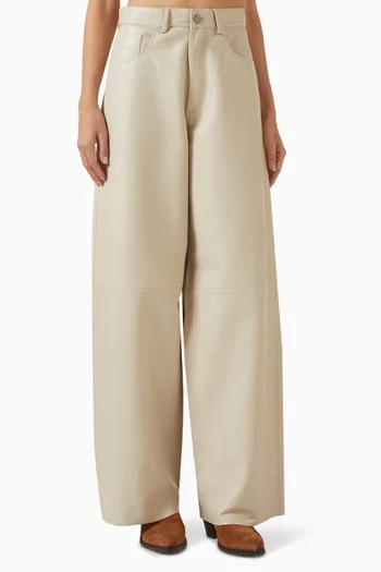 Bethany Wide-leg Pants in Leather