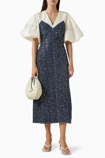 Kenton Sequin-embellished Dress in Denim
