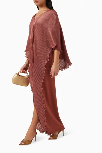 Authority Pleated Maxi Dress in Satin
