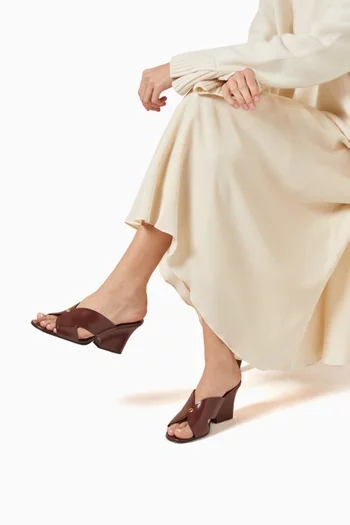 Vera 80 Mule Sandals in Glazed Calfskin