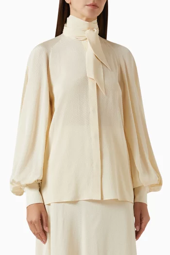 قميص فالمي حرير وكريب صيني