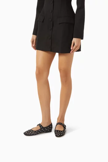 Michaela Shine Ballerina Flats in Mesh