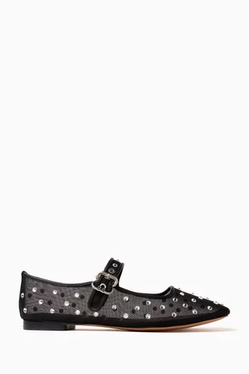 Michaela Shine Ballerina Flats in Mesh