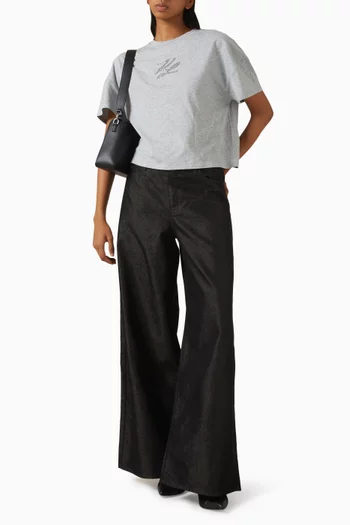 Autograph Sequins Boxy T-shirt in Cotton