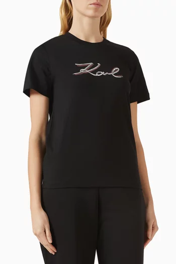 Sequin Signature T-shirt in Cotton