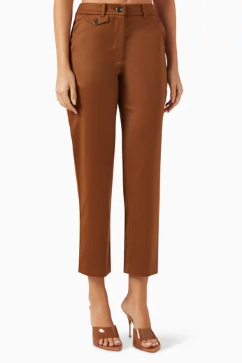 Juliette Tapered Cropped Pants in Wool-blend