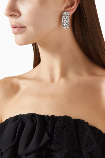 أقراط مرصعة بالكريستال بمشبك