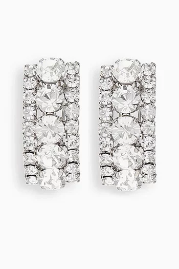 أقراط مرصعة بالكريستال بمشبك