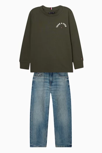 Vintage Wash Skater Jeans in Denim