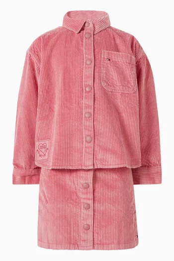 Logo-patch Overshirt in Corduroy
