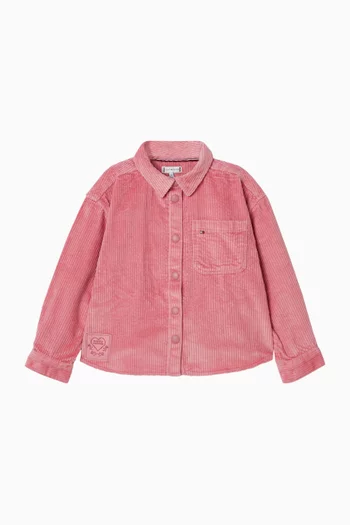 Logo-patch Overshirt in Corduroy