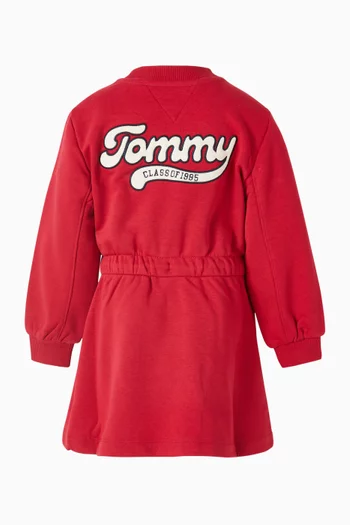 Varsity Sweatshirt Dress in Cotton