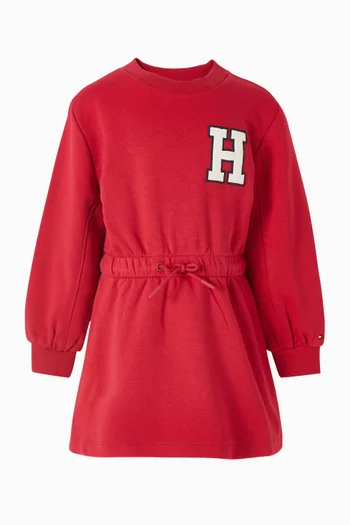 Varsity Sweatshirt Dress in Cotton