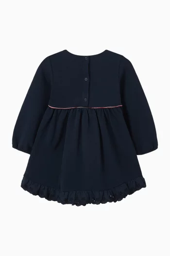 Lace-trimmed Dress in Cotton-jersey