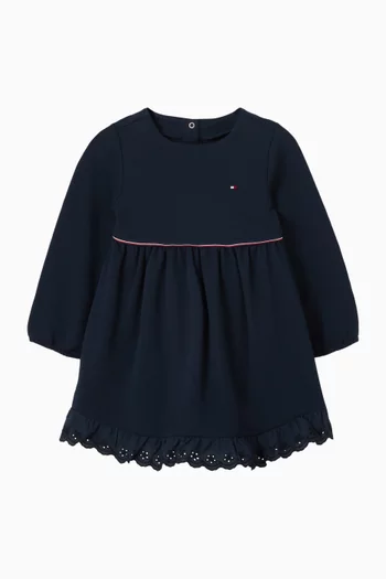 Lace-trimmed Dress in Cotton-jersey