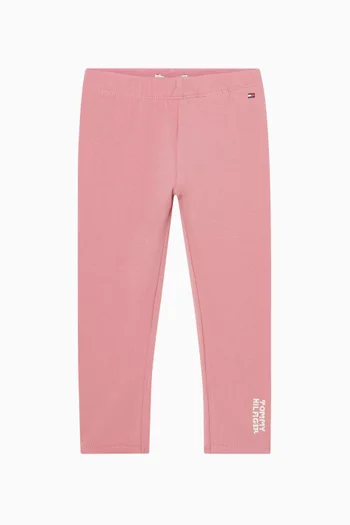 Heart-print Leggings in Cotton-jersey