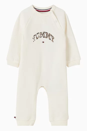 Leopard Print Romper in Cotton-blend