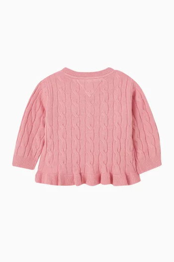 Ruffle Cardigan in Cotton-blend