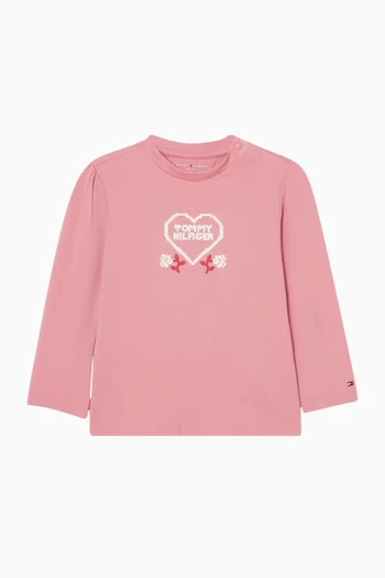 Heart Logo-print T-shirt in Cotton