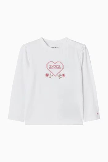 Heart Logo-print T-shirt in Cotton