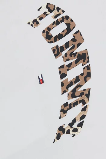 Leopard-print Logo T-shirt in Cotton