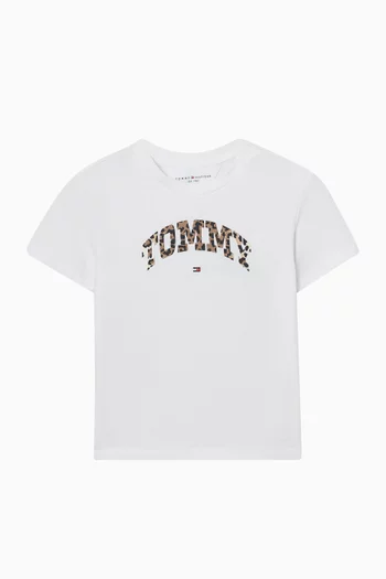 Leopard-print Logo T-shirt in Cotton
