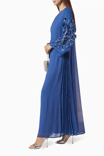 Embellished-sleeve Jalabiya in Double Georgette