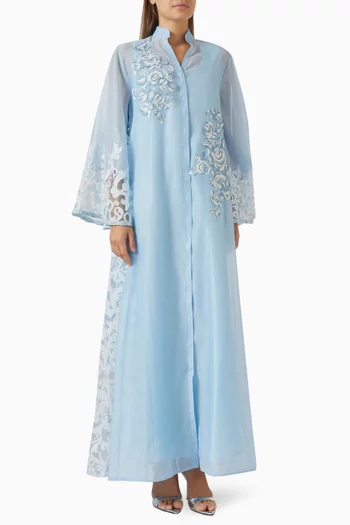 Dione Embroidered Dress in Cotton Silk