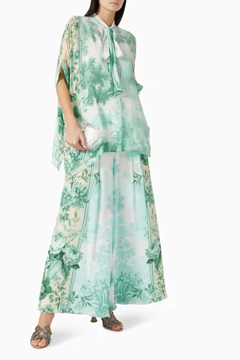 Zeliana Top & Pants Set in Silk Crepe