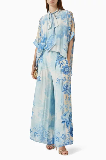 Zeliana Top & Pants Set in Silk Crepe