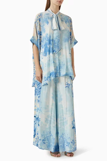 Zeliana Top & Pants Set in Silk Crepe