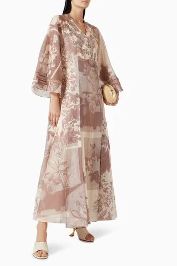 Rhaenys Embellished Dress in Lurex Linen