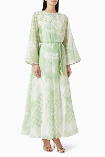 Reine Belted Dress in Organza