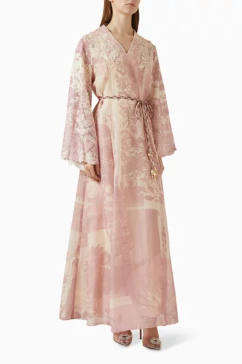 Rive Belted Dress in Organza