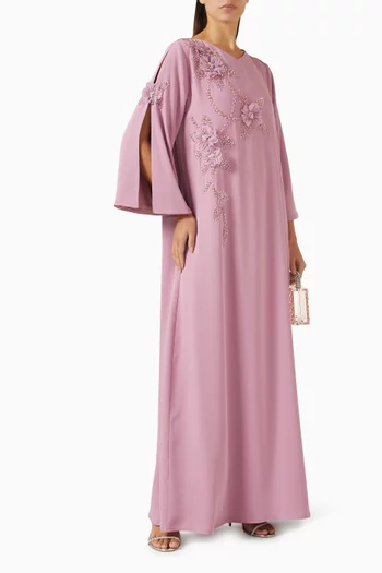 3D Floral-applique Kaftan