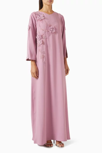 3D Floral-applique Kaftan