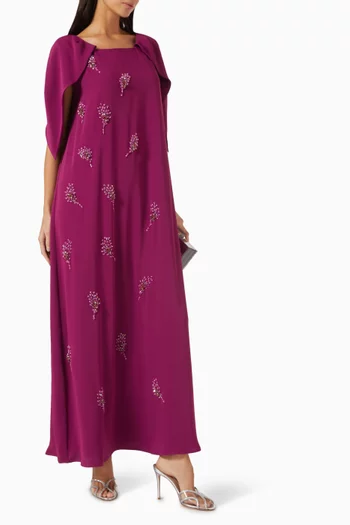 Embellished Cape-sleeve Kaftan