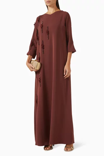 3D Floral-applique Kaftan