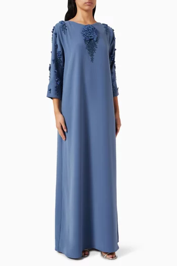 3D Floral-applique Kaftan