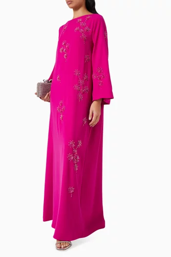 3D Floral-applique Kaftan