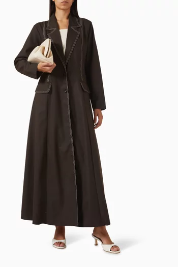 Thread Coat-style Abaya in Gabardine