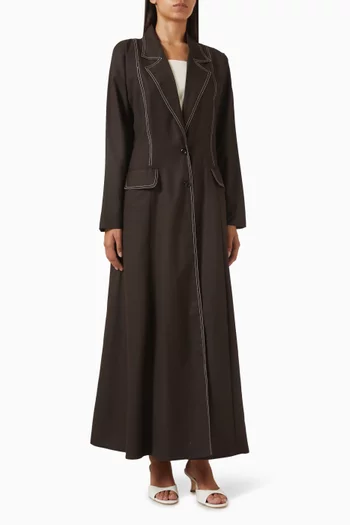Thread Coat-style Abaya in Gabardine