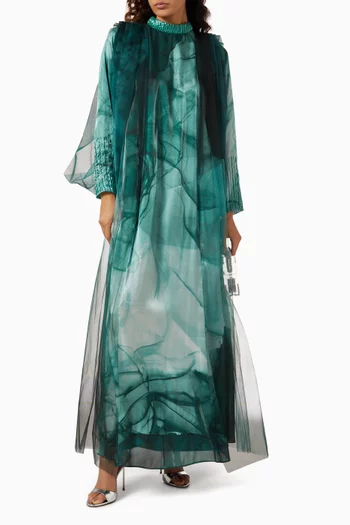 Printed Tulle Kaftan